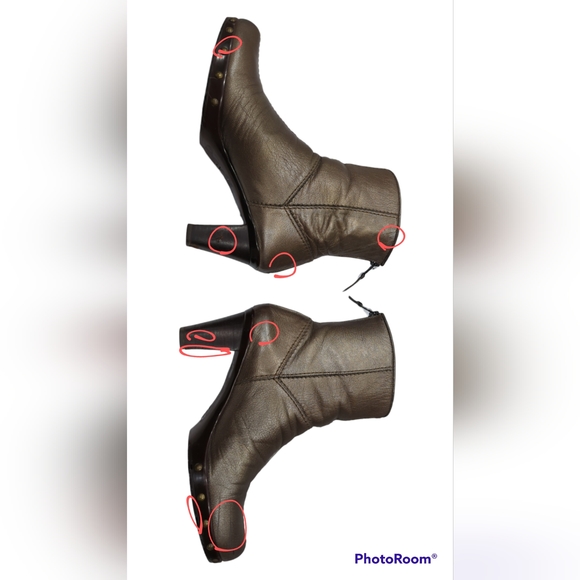 Stuart Weitzman • Studded Metallic Ankle Boots - Picture 8 of 12